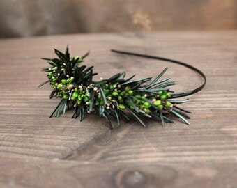 Bloemenhoofdband van geconserveerde rozemarijn en heide "Egel" | Haaraccessoire | Bruiloft | Evenement