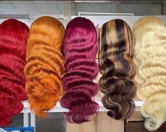Dyed 12A 13*4 human hair wig
