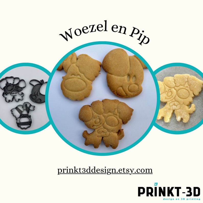 Woezel en/of Pip uitdrukvormpje Koekjes uitblinker Koekjes Snijder afbeelding 1