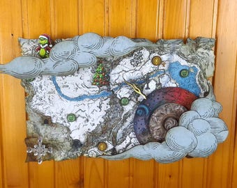 Reloj de mapa inspirado en Elden Ring con esfera de 24 horas e iconos intercambiables - Tipo 3 + REGALO