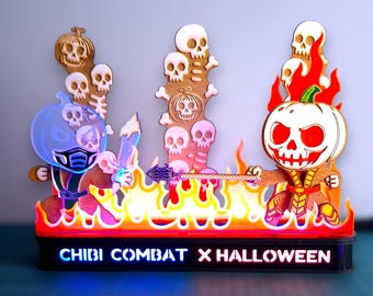 Chibi Combat X Halloween – Decoración de escritorio con luz ultravioleta