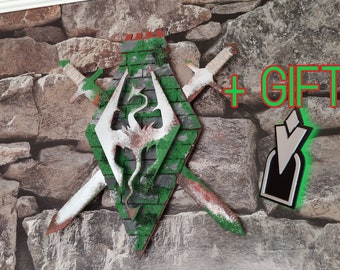Decoración de pared de Elder Scrolls Blades/Skyrim + imán de nevera de regalo