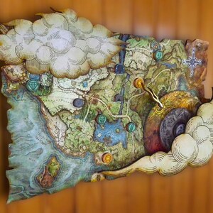 Elden Ring inspired map clock with 24 hour dial - Type 1 - Limgrave + GIFT