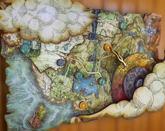 Reloj de mapa inspirado en Elden Ring con esfera de 24 horas - Tipo 1 - Limgrave + REGALO