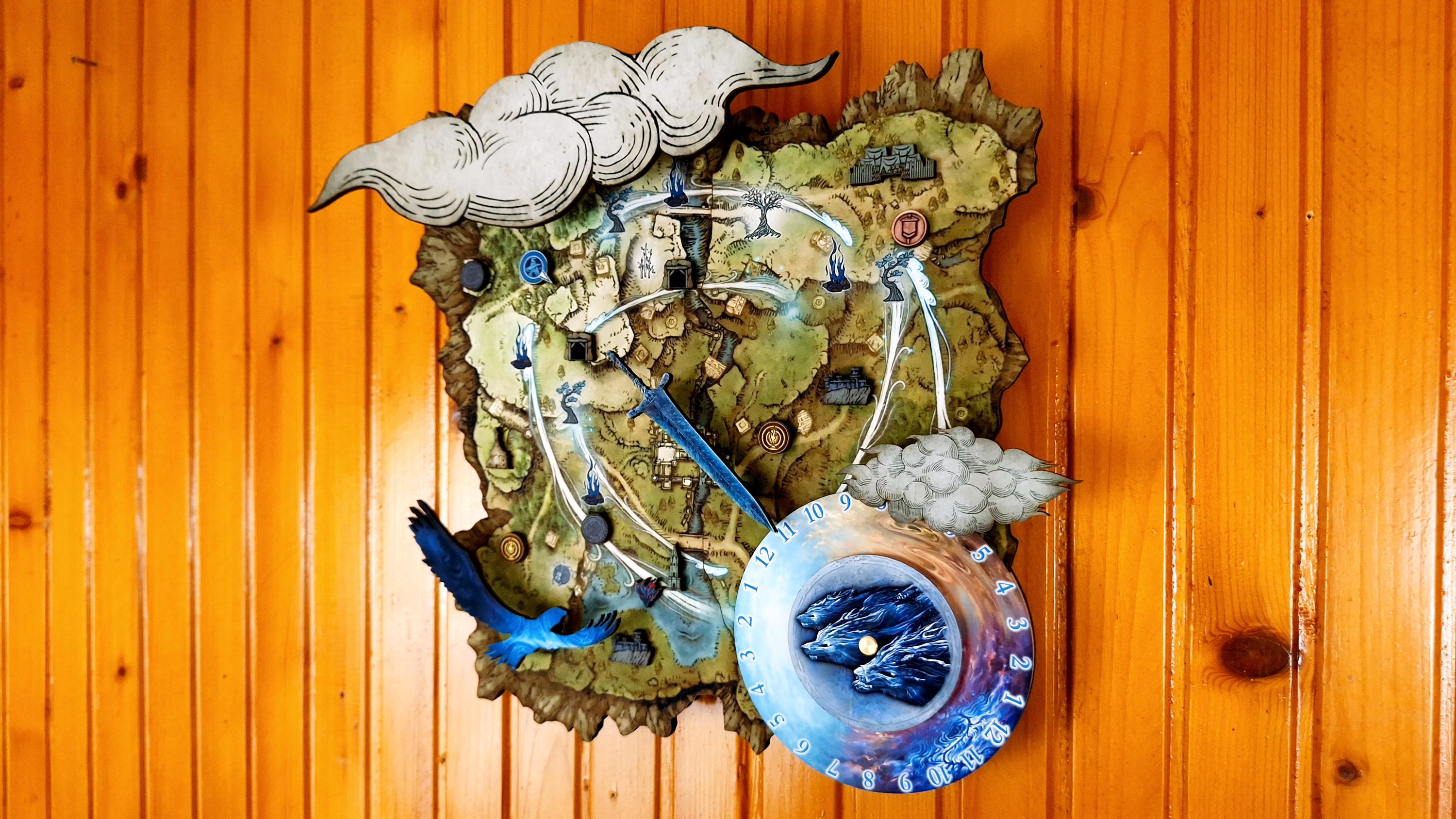 Nightreign Inspired Map Clock With 24 Hour Dial - Type 1 - Elden Ring ...