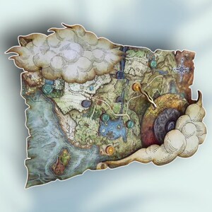 Elden Ring inspirierte Landkartenuhr mit 24 Stunden Zifferblatt - Typ 1 - Limgrave + GIFT