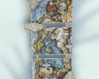 Reloj de mapa grande y multicapa inspirado en Elden Ring con esfera de 24 horas + REGALO