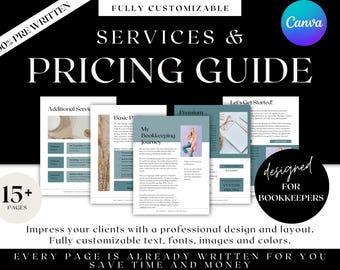 Bookkeeper Services & Pricing Guide Canva Template - Etsy