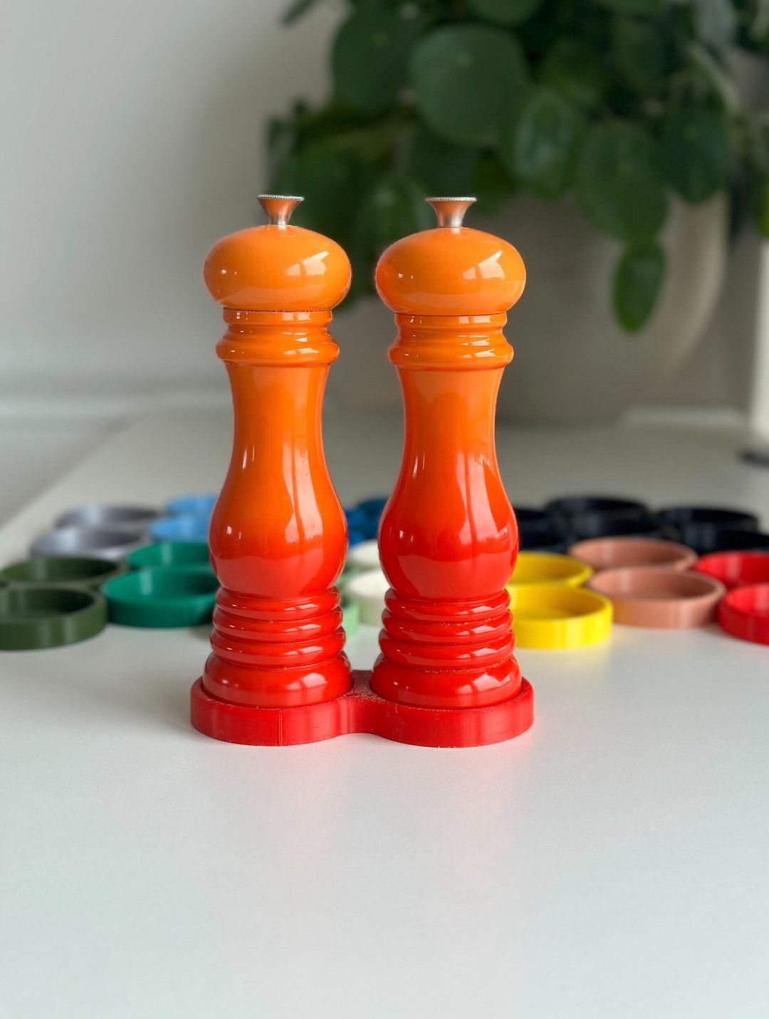 Le Creuset Salt & Pepper Mill Stand: Handmade Kitchen Accessory