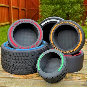 F1-däck Anpassad växtkruka: Racingfan-present