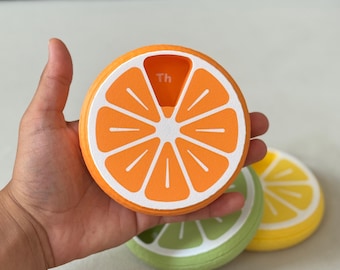 Citrus Pill Organizer 7 Day: Sensorisches Fidget, Reise-Vitamin-Etui