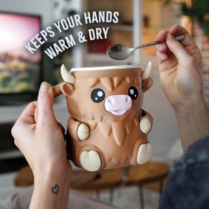 3D Gedruckt Highland Kuh Eis Pint Halter: Löffel Schlitze
