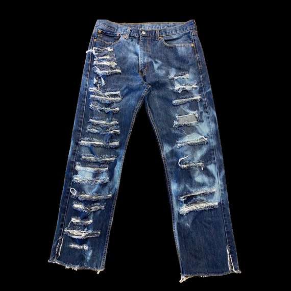 Buy SIZE 38/34 Custom Distressed Vintage Levi's (505) Online in