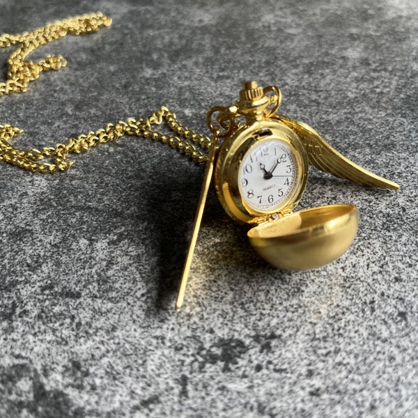The Golden Snitch long chain pocket watch chain/golden snitch necklace/Celebrate Harry Portter's 20th anniversary!