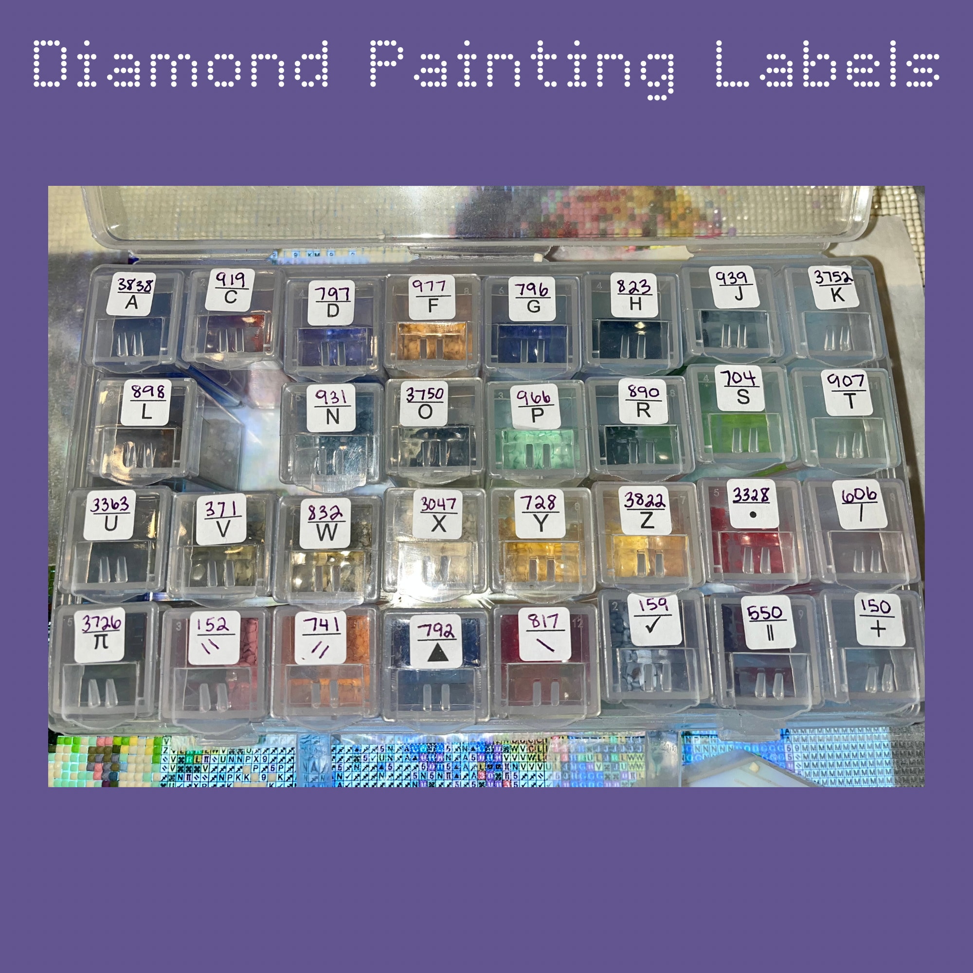 Small DMC Diamond Painting Labels Color Coordinated DMC Stickers