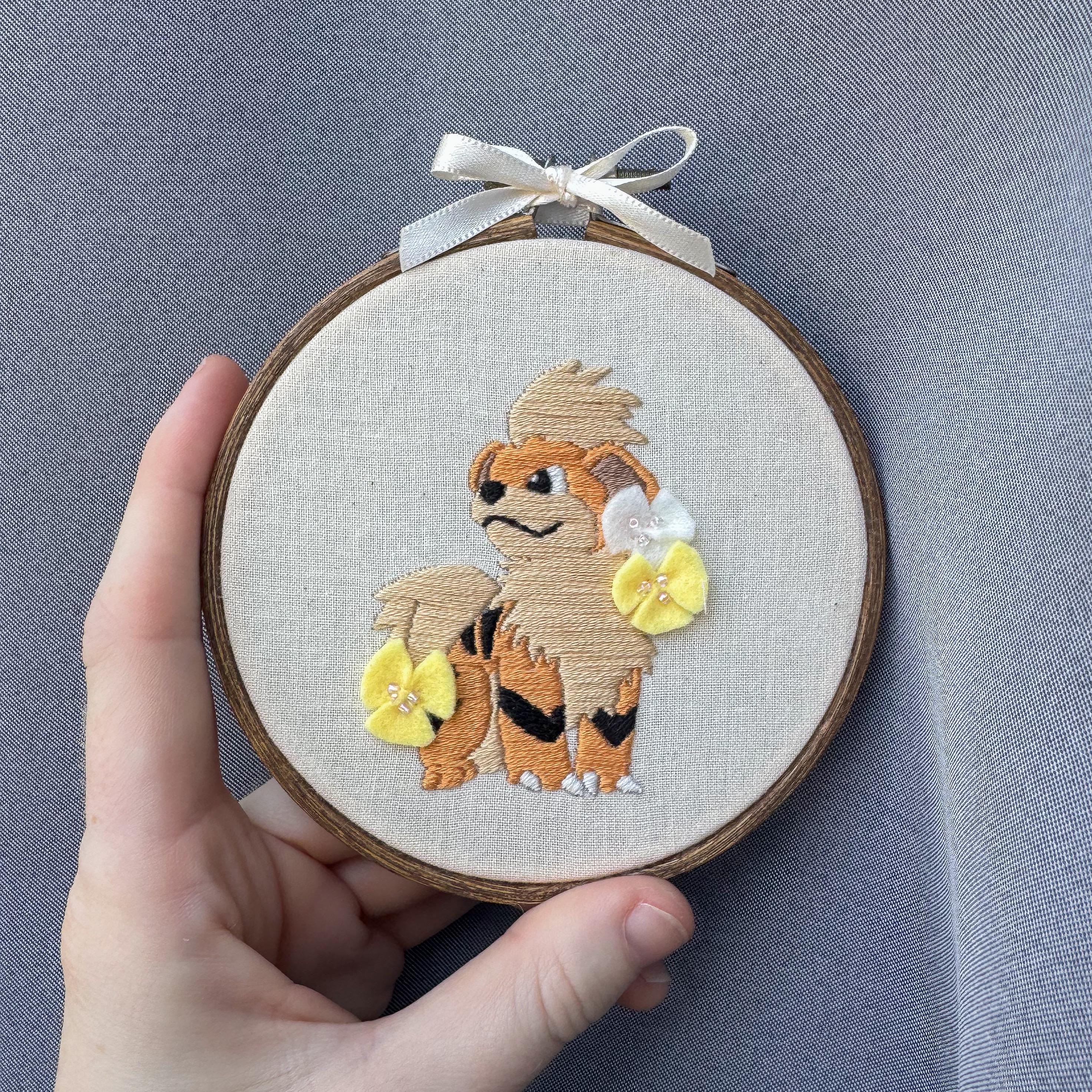 NEW Floral Pokémon Inspired Embroidery Hoop Art (4