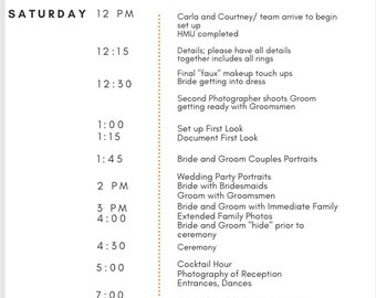 Photographer's Wedding Timeline Guide