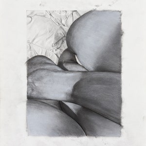 Originele kunstwerken, tekeningen, houtskool, grafiet, figuur, figuurtekening
