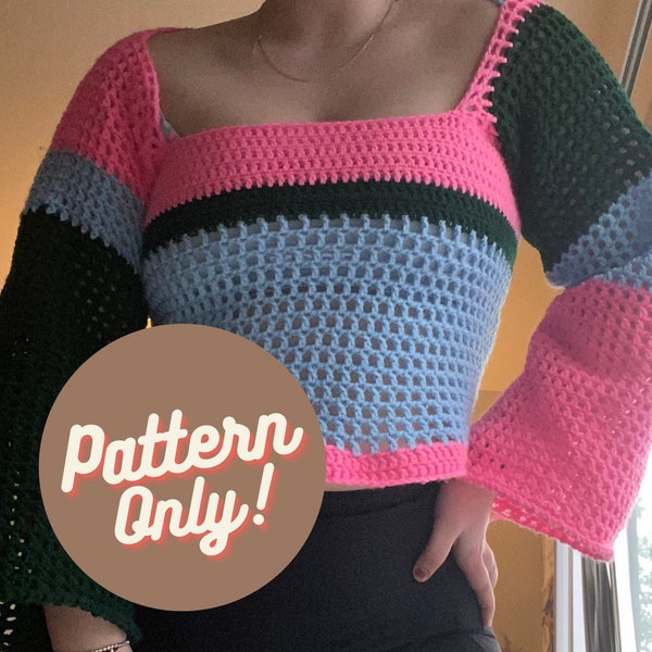 Pinterest Crochet Square-Neck Top Pattern- Scarlet and Sam Inspired! Beginner friendly!