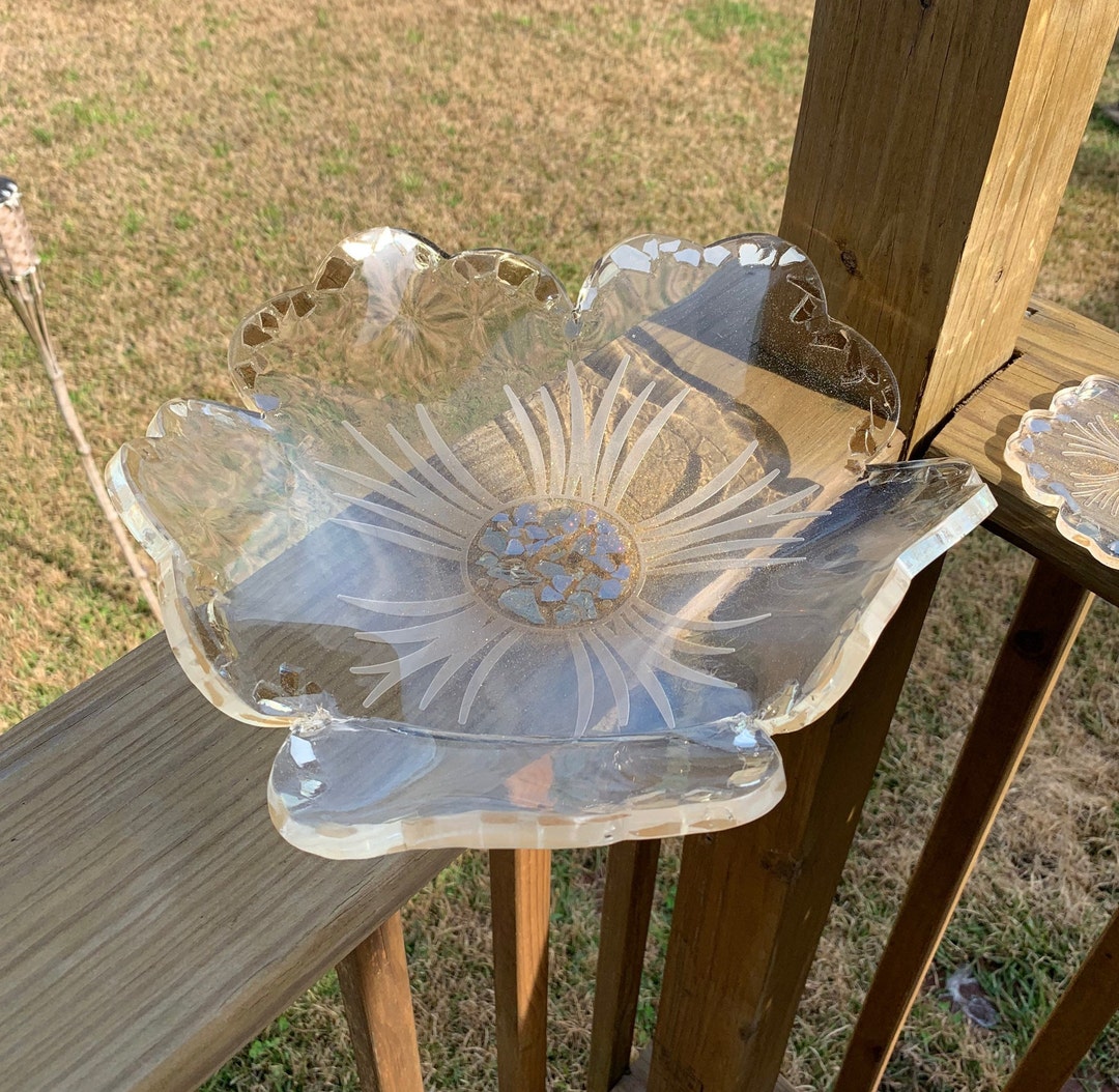 Resin Flower Bowl/tray With Flower Coasters Etsy