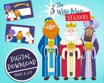 Wise Men sticker collection, Three kings stickers, Pegatinas Reyes Magos, Digital print & cut, Christmas Gift, The three kings day gifts