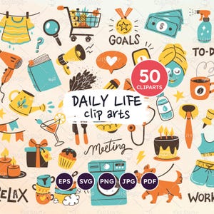 Routines quotidiennes et cliparts de rappel. Idées d'agenda quotidien, liste de tâches, tâches quotidiennes, entraînement, soins personnels, fichiers SVG, vecteur, PNG transparents