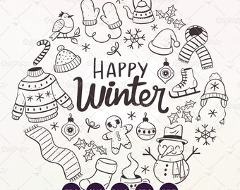 Winter Doodles: Seasonal Object (EPS, SVG, PNG)