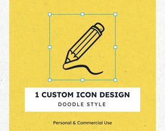 One Custom Icon Design: Doodle Line Art (EPS, SVG, PNG) - Personal & Commercial Use