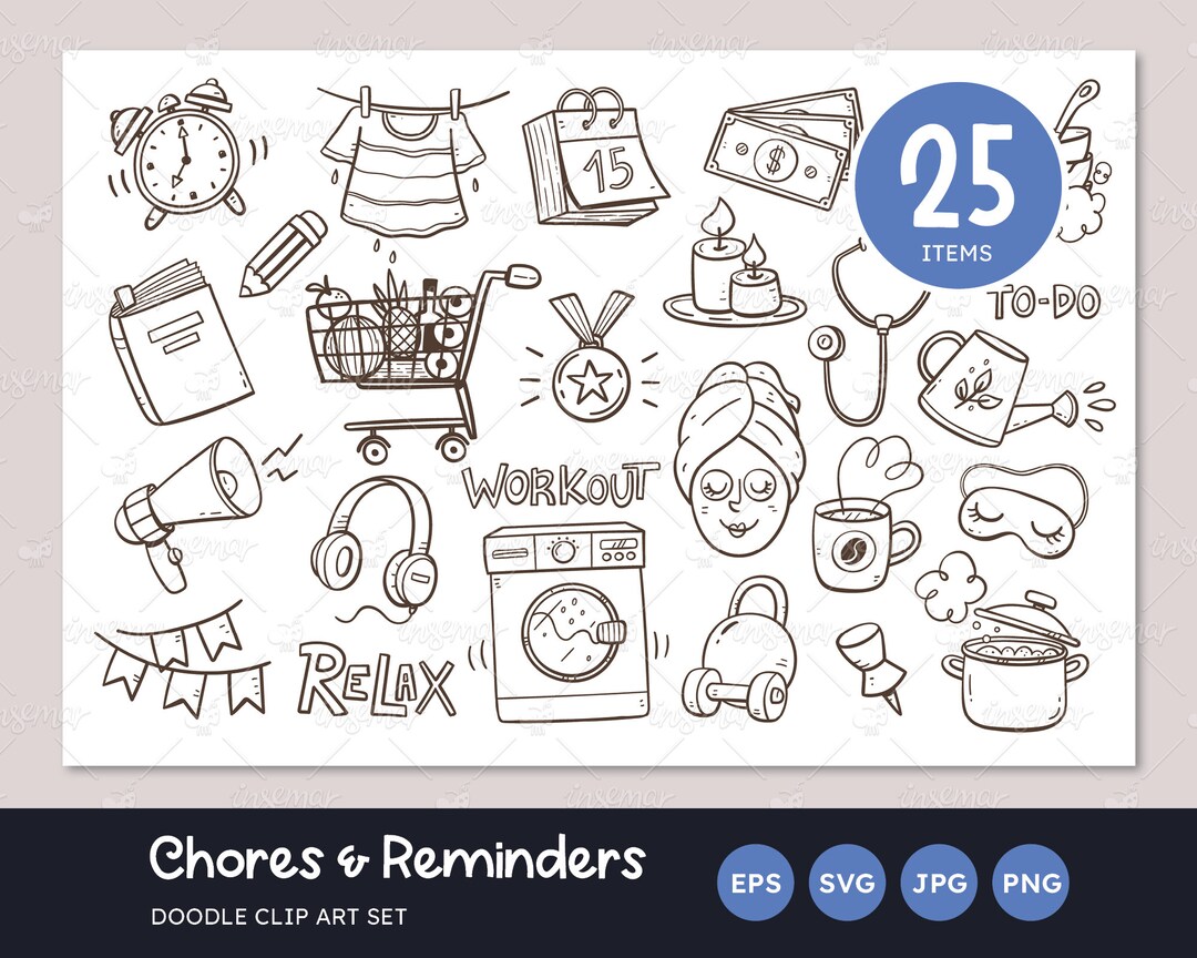 Daily Routine Transparent Daily Routines Doodle Set, Reminders, Lifestyle Icons, Calendar, Bullet ...