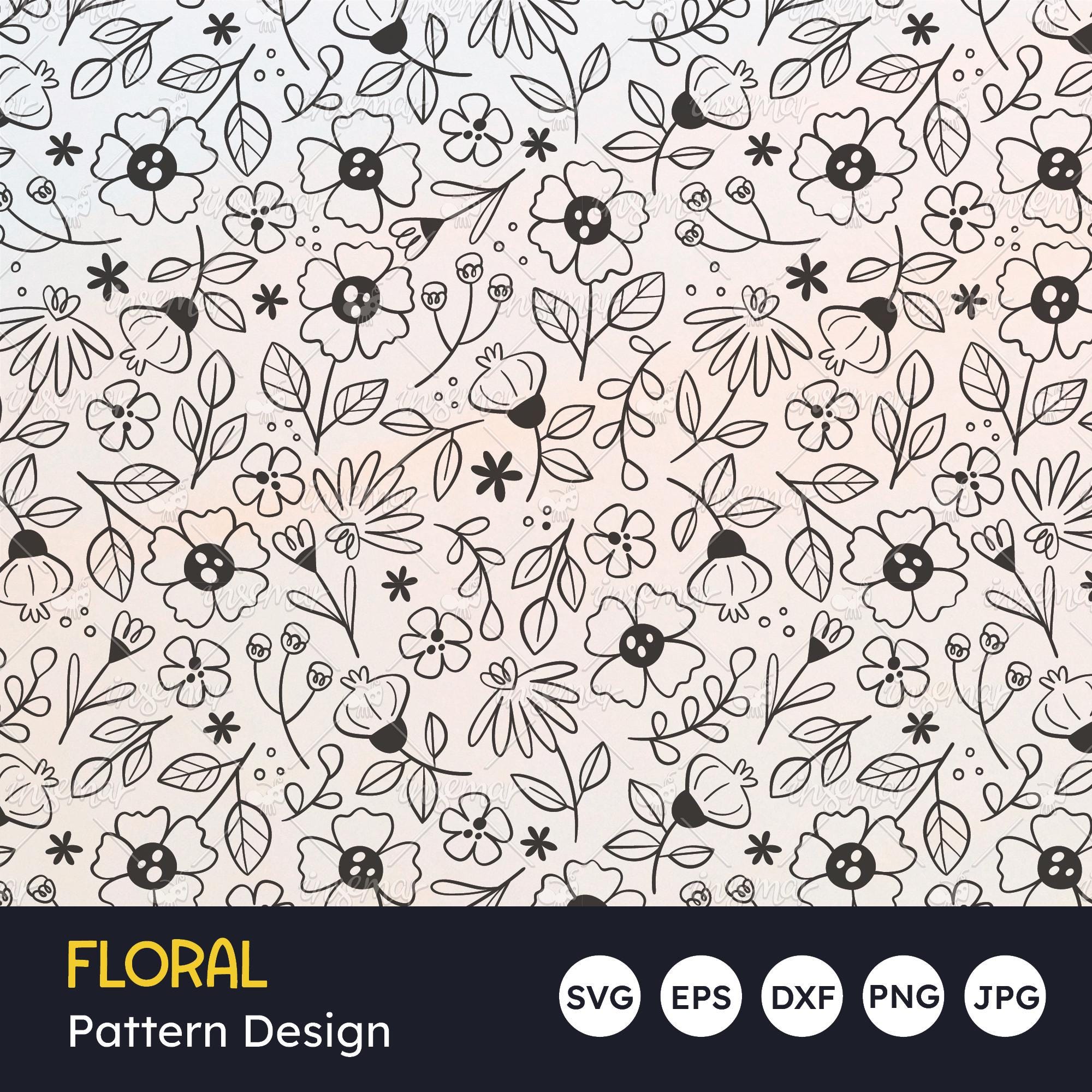 Floral Pattern SVG: Seamless Flower Design for Laser Cutting (digital ...