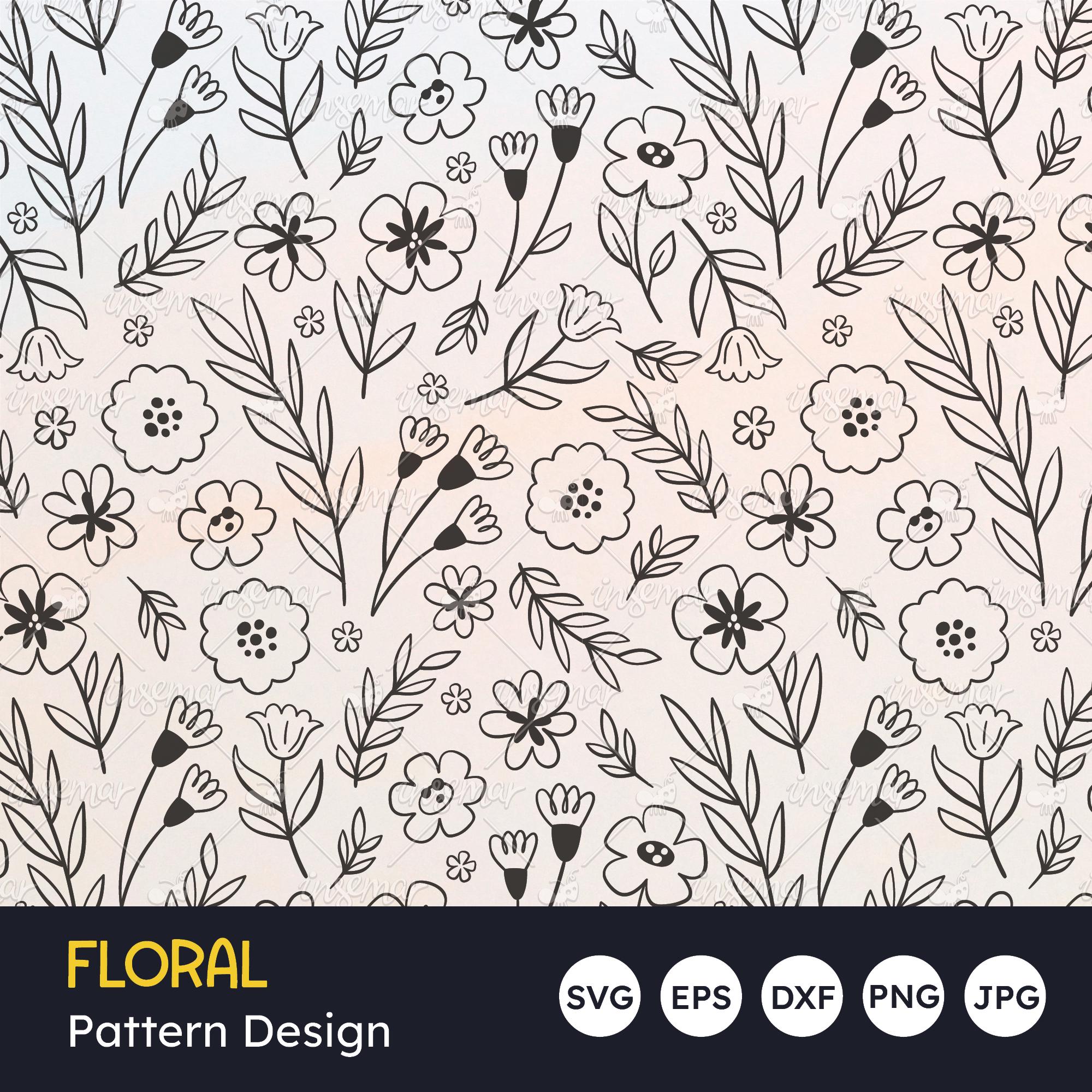 Floral Pattern SVG: Seamless Flower Design for Laser Cutting (digital ...