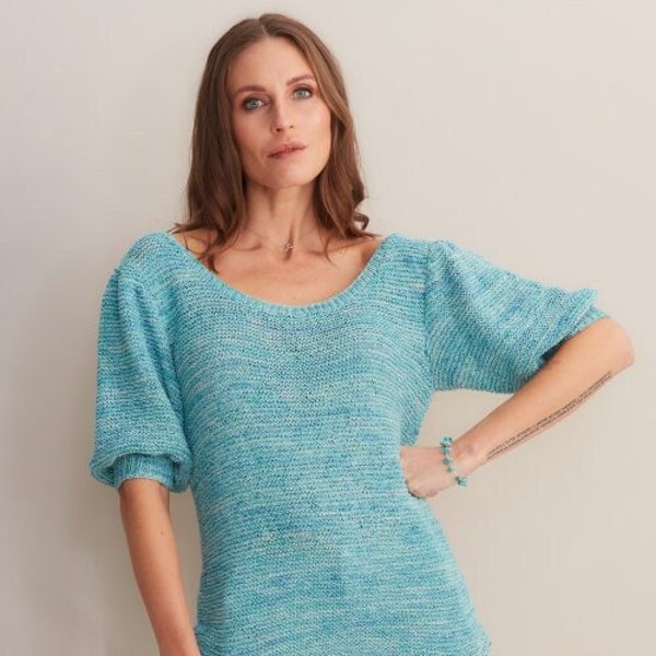 Gedifra top pattern, Vania pullover pattern, Vania sweater pattern in Gedifra Fior di Seta Color yarn, silk yarn, 1 - super fine / fingering