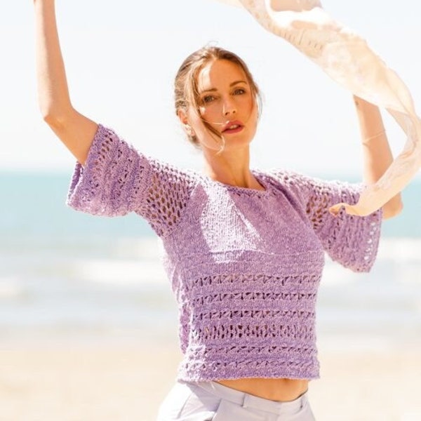 Sleeveless sweater knitting pattern, sleeveless pullover knitting pattern, sleeveless top knitting pattern in Gedifra Riviera, 3 - DK yarn