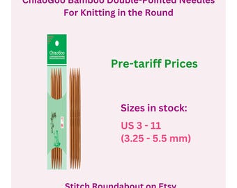 Bamboo Double-Pointed Needles For Knitting in the Round in Sizes 3-9 | Six-Inch ChiaoGoo DPNs For Creating Socks, Hats, Dolls, and Toys