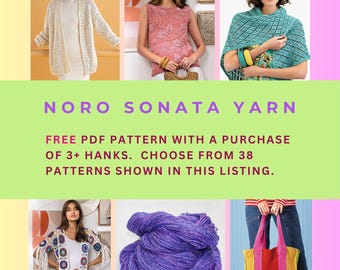 Noro Sonata | Luxurious Eco-Friendly Japanese Yarn | Fine Weight 2 | 100 grams | Organic Cotton, Silk, Rayon, and Nylon | Semi-Solid Colors