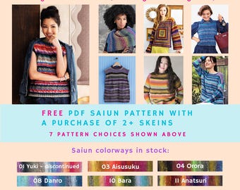 Noro Saiun - Colorful Eco Friendly Yarn | 3-4 Worsted Weight Variegated Yarn For Knitting and Crochet | 70 Percent Organic Wool Plus Nylon