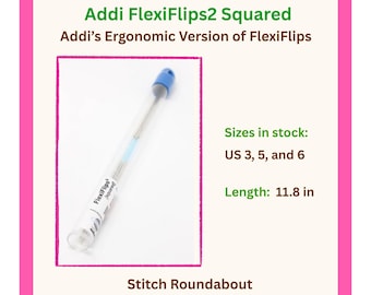 Addi FlexiFlips2 Squared Length 11.8 in | Size US 3 or 5 | Square Metal Double Points | Flexible Double-Pointed Needles | Ergonomic DPNs