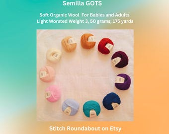 Organic Baby Yarn - Semilla GOTS | Soft DK Yarn | Light Worsted Weight 3 | 8-Ply Wool For Babies and Adults | 50 grams, 175 yards | BC Garn