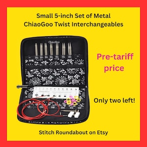 ChiaoGoo Twist Interchangeable Needle Set - 5 Inch Small Version | Metal Circulars | Red Lace | Knitter Christmas Gift Idea