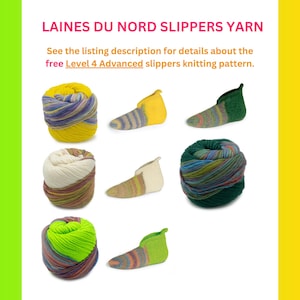 Super Bulky Wool - 14-Ply Slippers Yarn For Knitting and Felting | Blend of Solid and Multicolors | 200 Grams, 219 Yards | Laines du Nord