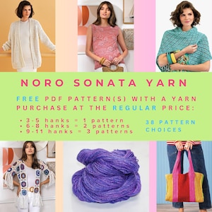 Noro Sonata | Eco-Friendly Japanese Yarn | Sport or Fine Weight 2 | 100 grams | Organic Cotton, Silk, Rayon, and Nylon | Semi-Solid Shades