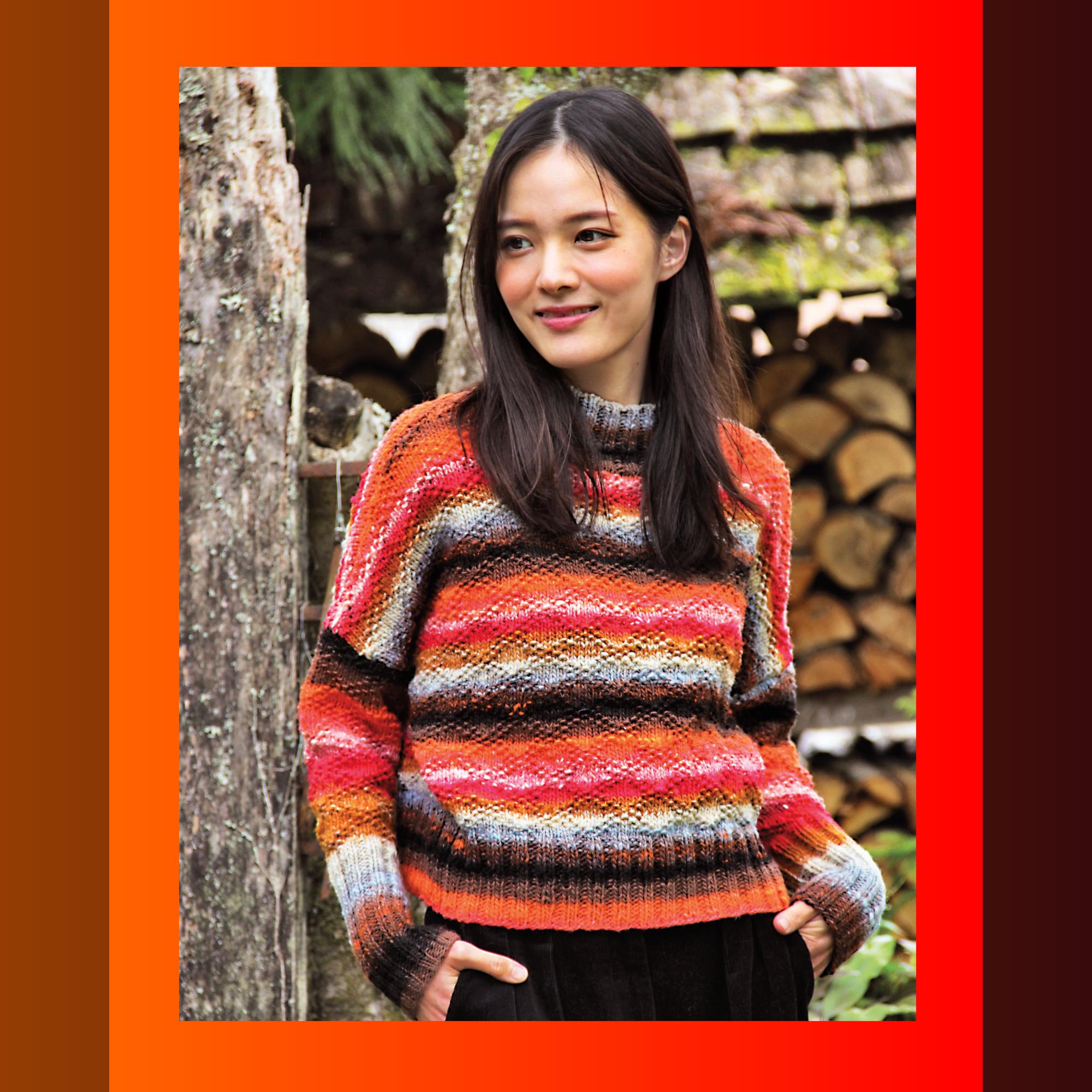 トップス [ItalyVintage]80s MultiColor Turtleneck Vintage 90's Rainbow Ribbed Turtleneck Sweater, Top