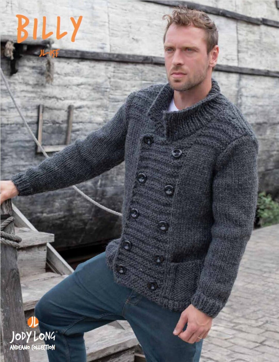 Men's Jacket Knitting Pattern Men's Knitted Jacket Etsy
