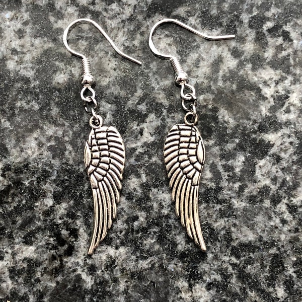 Angel Wing Earrings, Hypoallergenic Hook Options,  Bird Wings Dangle Drop Earrings, Elegant and Beautiful Jewelry, Gift for Her, Gifts