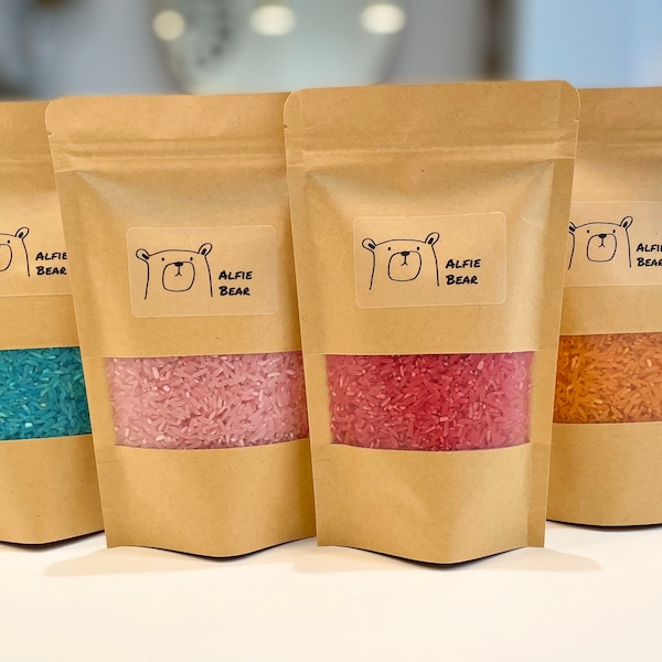 Coloured Rice Set x 6 Sensory Rice Sensory Base for Sensory Play Sensory Bin Messy Play tuff tray Sensory Base Montessori Gift for Toddler