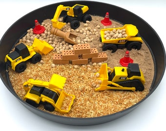 Digger Set Building Site Play Tray Sensory Digger Kit Building Site Tuff  Tray Digger Toy Sensory Messy Construction gift for toddler gift