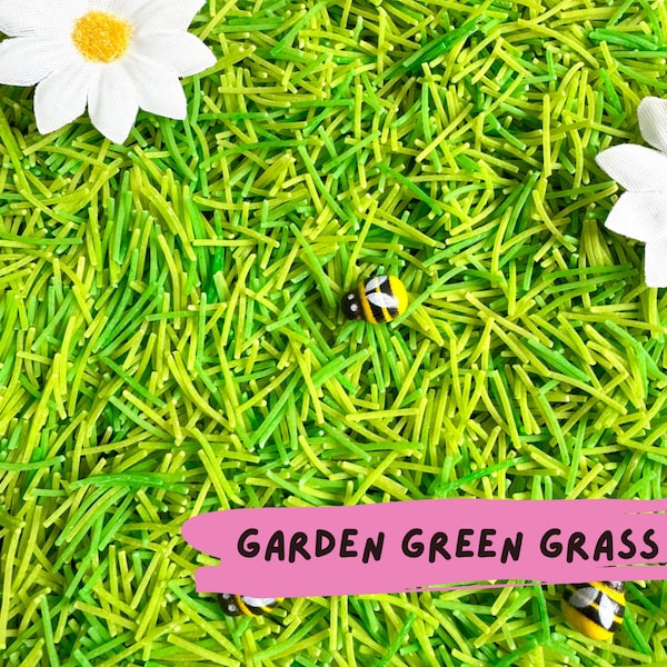 Garden Green Grass Sensory Base Small World Setup Coloured Pasta for Sensory Bin Outdoor Garden Theme Messy Play Sensory Base Montessori