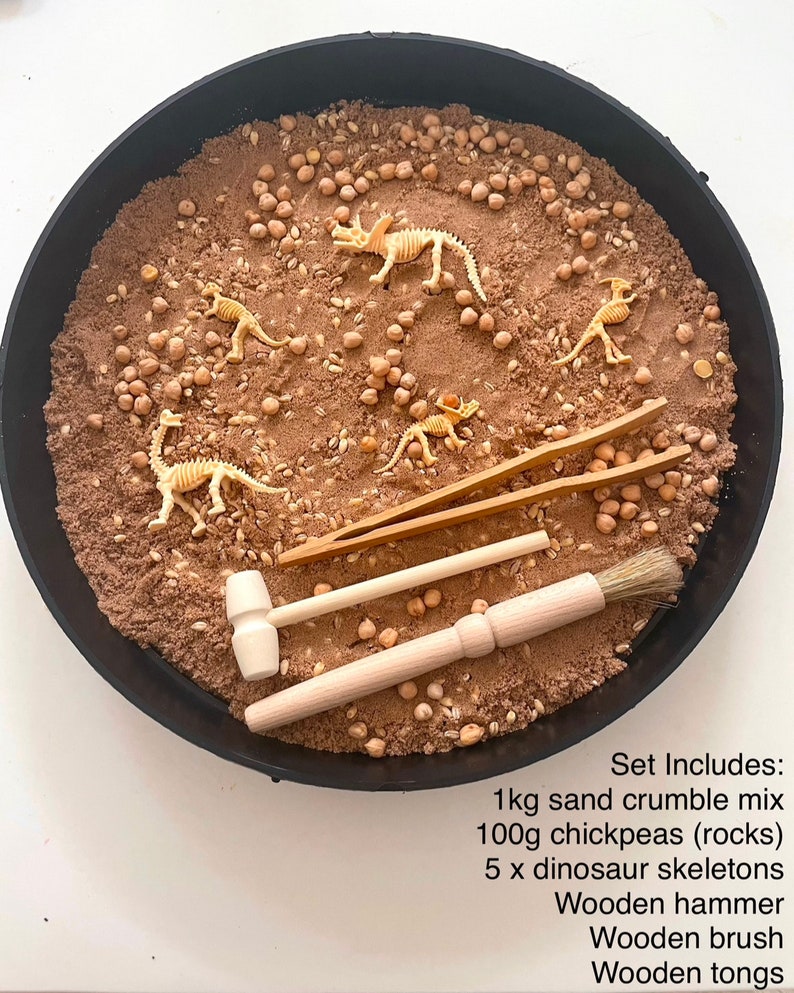 Dinosaur Excavation Set Dino Fossil Sensory Play Tray Kit Messy Play ...