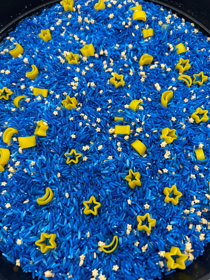 Space Themed Sensory Set Star and Moon for Sensory Play Coloured Rice ...