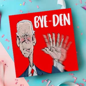 Carte de départ amusante, jeu de mots drôle pour un nouvel emploi, carte de départ amusante de Joe Biden, collègue de travail, au revoir, bonne chance, voyage